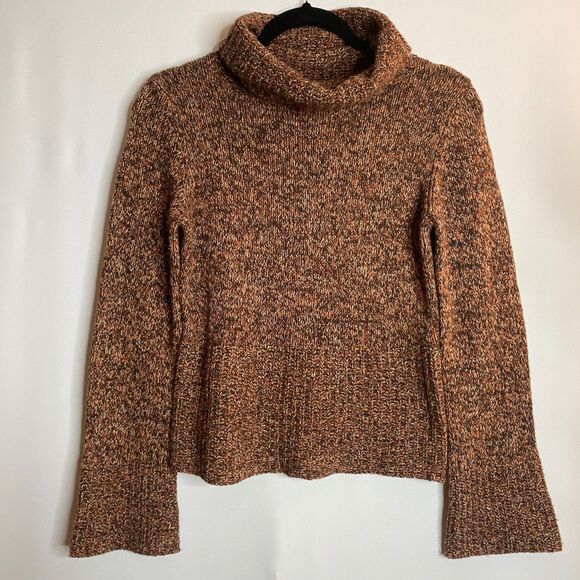 Express Merino Wool Sweater Long Bell Sleeve Ribbed Waist Size S - Picture 1 of 9